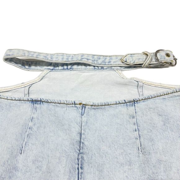 Revolve We Wore What Skirt Women S Denim Cut Out Mini Light Wash 90s Y2K Casual - Picture 12 of 16